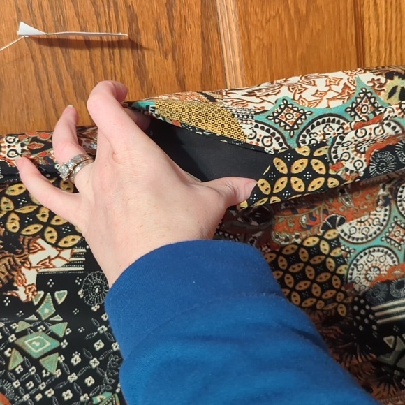 NWT Roz & Ali 3/4 Sleeve Fit & Flare Patchwork Dress - Picture 7 of 10